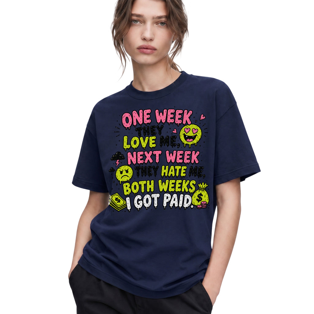 SF_COLOR=navy; SF_ITEM=adult-t-shirt; SF_ROLE=gallery; Both Weeks I Got Paid Funny Quote T-Shirt Sarcastic Hustle Money Business Tee - Navy Adult T-Shirt product image