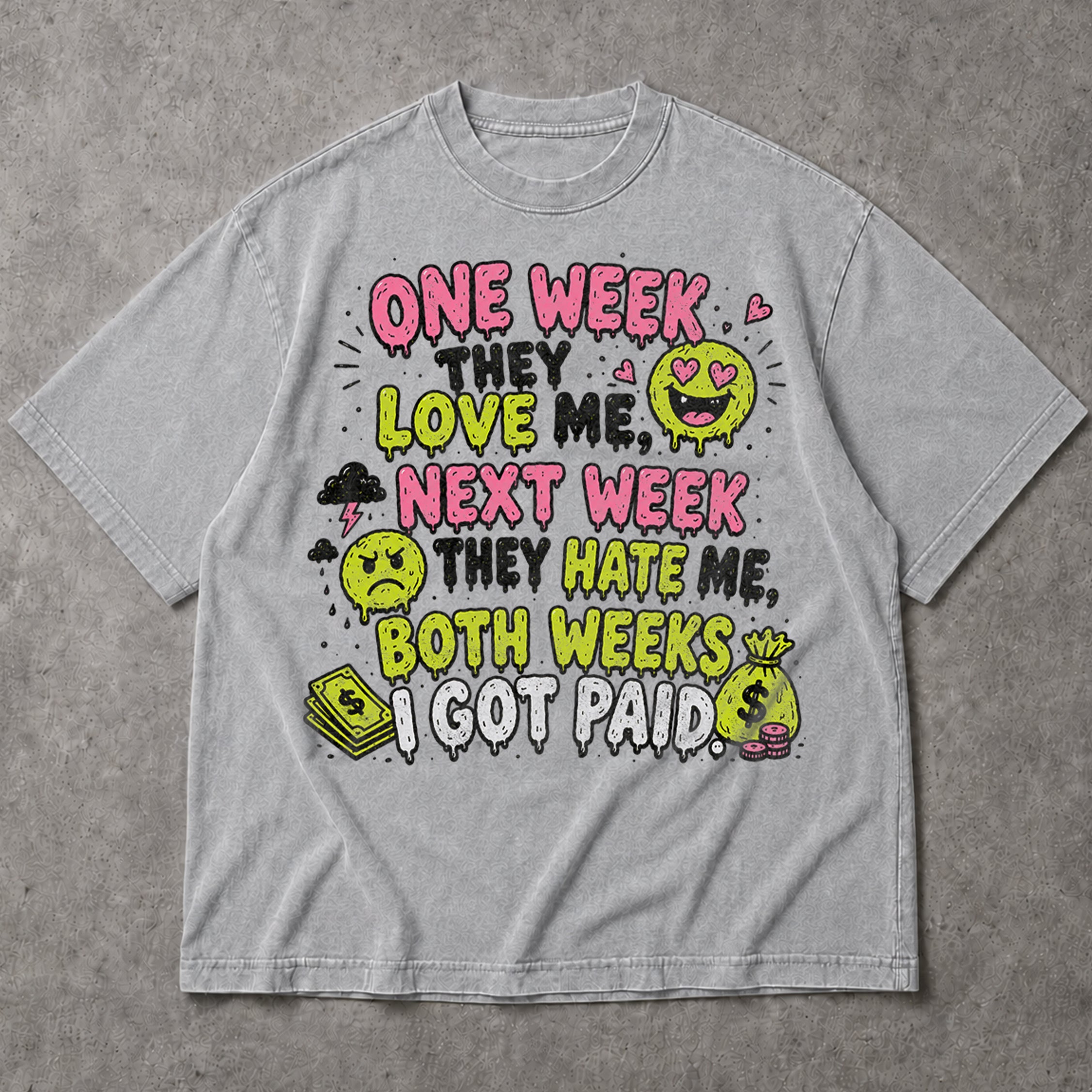SF_COLOR=sport-grey; SF_ITEM=adult-t-shirt; SF_ROLE=main; Both Weeks I Got Paid Funny Quote T-Shirt Sarcastic Hustle Money Business Tee - Sport Grey Adult T-Shirt product image
