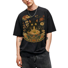 SF_COLOR=black; SF_ITEM=adult-t-shirt; SF_ROLE=main; Cat Eating Ra Noodles Phone T-Shirt Cute Japanese Cat Lover Tee - Black Adult T-Shirt product image