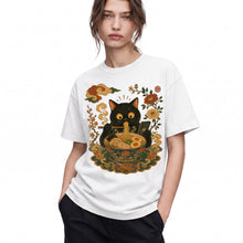 SF_COLOR=black|white; SF_ITEM=adult-t-shirt; SF_ROLE=gallery; Cat Eating Ra Noodles Phone T-Shirt Cute Japanese Cat Lover Tee - Black, White Adult T-Shirt product image