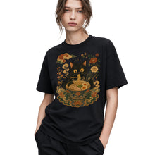 SF_COLOR=black; SF_ITEM=adult-t-shirt; SF_ROLE=gallery; Cat Eating Ra Noodles Phone T-Shirt Cute Japanese Cat Lover Tee - Black Adult T-Shirt product image