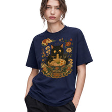 SF_COLOR=black|navy; SF_ITEM=adult-t-shirt; SF_ROLE=gallery; Cat Eating Ra Noodles Phone T-Shirt Cute Japanese Cat Lover Tee - Black, Navy Adult T-Shirt product image