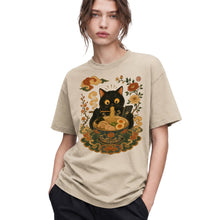 SF_COLOR=black|sand; SF_ITEM=adult-t-shirt; SF_ROLE=gallery; Cat Eating Ra Noodles Phone T-Shirt Cute Japanese Cat Lover Tee - Black, Sand Adult T-Shirt product image