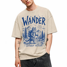 SF_COLOR=sand; SF_ITEM=adult-t-shirt; SF_ROLE=main; Cat Hiker Backpack Wander Without Reason T-Shirt Funny Adventure Vintage Camping - Sand Adult T-Shirt product image