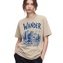 SF_COLOR=sand; SF_ITEM=adult-t-shirt; SF_ROLE=gallery; Cat Hiker Backpack Wander Without Reason T-Shirt Funny Adventure Vintage Camping - Sand Adult T-Shirt product image