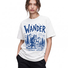 SF_COLOR=white; SF_ITEM=adult-t-shirt; SF_ROLE=gallery; Cat Hiker Backpack Wander Without Reason T-Shirt Funny Adventure Vintage Camping - White Adult T-Shirt product image