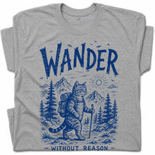 SF_COLOR=sport-grey; SF_ITEM=adult-t-shirt; SF_ROLE=gallery; Cat Hiker Backpack Wander Without Reason T-Shirt Funny Adventure Vintage Camping - Sport Grey Adult T-Shirt product image