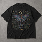 SF_COLOR=black; SF_ITEM=adult-t-shirt; SF_ROLE=main; Celestial Luna Moth T-Shirt Galaxy Moon Phases Witchy Boho Nature Lover Gift - Black Adult T-Shirt product image