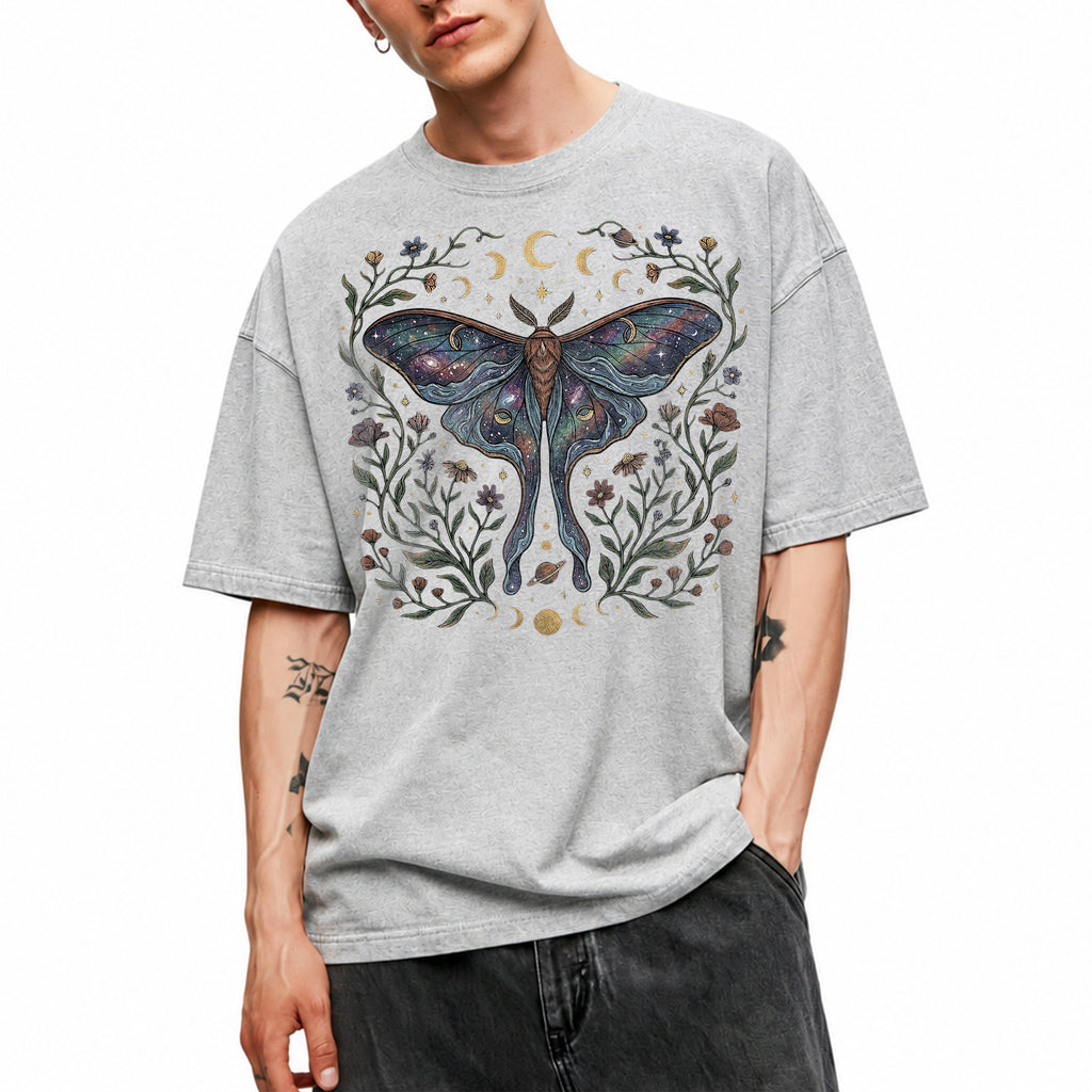SF_COLOR=sport-grey; SF_ITEM=adult-t-shirt; SF_ROLE=gallery; Celestial Luna Moth T-Shirt Galaxy Moon Phases Witchy Boho Nature Lover Gift - Sport Grey Adult T-Shirt product image