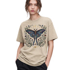 SF_COLOR=sand; SF_ITEM=adult-t-shirt; SF_ROLE=gallery; Celestial Luna Moth T-Shirt Galaxy Moon Phases Witchy Boho Nature Lover Gift - Sand Adult T-Shirt product image