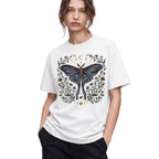 SF_COLOR=white; SF_ITEM=adult-t-shirt; SF_ROLE=gallery; Celestial Luna Moth T-Shirt Galaxy Moon Phases Witchy Boho Nature Lover Gift - White Adult T-Shirt product image