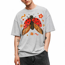 SF_COLOR=sport-grey; SF_ITEM=adult-t-shirt; SF_ROLE=main; Colorful Ladybug Flowers T-Shirt Playful Beetle Nature Tee - Sport Grey Adult T-Shirt product image