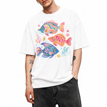 SF_COLOR=white; SF_ITEM=adult-t-shirt; SF_ROLE=main; Colorful Tropical Fish Ocean T-Shirt Bright Marine Life Summer Tee - White Adult T-Shirt product image