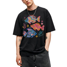 SF_COLOR=black; SF_ITEM=adult-t-shirt; SF_ROLE=main; Colorful Tropical Fish Ocean T-Shirt Bright Marine Life Summer Tee - Black Adult T-Shirt product image