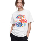 SF_COLOR=white; SF_ITEM=adult-t-shirt; SF_ROLE=gallery; Colorful Tropical Fish Ocean T-Shirt Bright Marine Life Summer Tee - White Adult T-Shirt product image