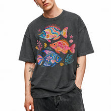 SF_COLOR=dark-heather; SF_ITEM=adult-t-shirt; SF_ROLE=main; Colorful Tropical Fish Ocean T-Shirt Bright Marine Life Summer Tee - Dark Heather Adult T-Shirt product image