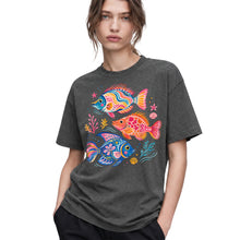 SF_COLOR=dark-heather; SF_ITEM=adult-t-shirt; SF_ROLE=gallery; Colorful Tropical Fish Ocean T-Shirt Bright Marine Life Summer Tee - Dark Heather Adult T-Shirt product image