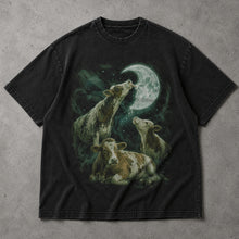 SF_COLOR=black; SF_ITEM=adult-t-shirt; SF_ROLE=main; Cosmic Cow Licking Moon T-Shirt Surreal Galaxy Space Farm Animal Funny Apparel - Black Adult T-Shirt product image