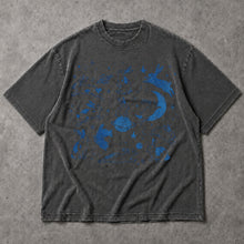 SF_COLOR=dark-heather; SF_ITEM=adult-t-shirt; SF_ROLE=main; Cosmic Space Rabbits T-Shirt Blue Celestial Moon Stars Animal Apparel - Dark Heather Adult T-Shirt product image