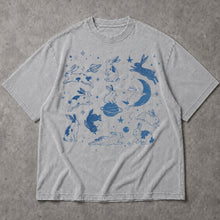 SF_COLOR=sport-grey; SF_ITEM=adult-t-shirt; SF_ROLE=main; Cosmic Space Rabbits T-Shirt Blue Celestial Moon Stars Animal Apparel - Sport Grey Adult T-Shirt product image
