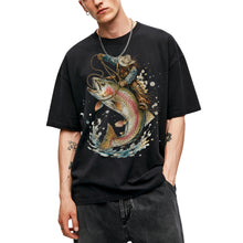 SF_COLOR=black; SF_ITEM=adult-t-shirt; SF_ROLE=main; Cowboy Lasso Big Trout Fish T-Shirt Funny Rodeo Fishing Adventure Tee - Black Adult T-Shirt product image