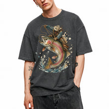 SF_COLOR=dark-heather; SF_ITEM=adult-t-shirt; SF_ROLE=main; Cowboy Lasso Big Trout Fish T-Shirt Funny Rodeo Fishing Adventure Tee - Dark Heather Adult T-Shirt product image