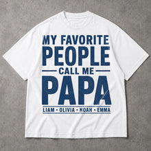 SF_COLOR=white; SF_ITEM=adult-t-shirt; SF_ROLE=main; Custom My Favorite People Call Me Papa T-Shirt Fathers Day Family Tee - White Adult T-Shirt product image