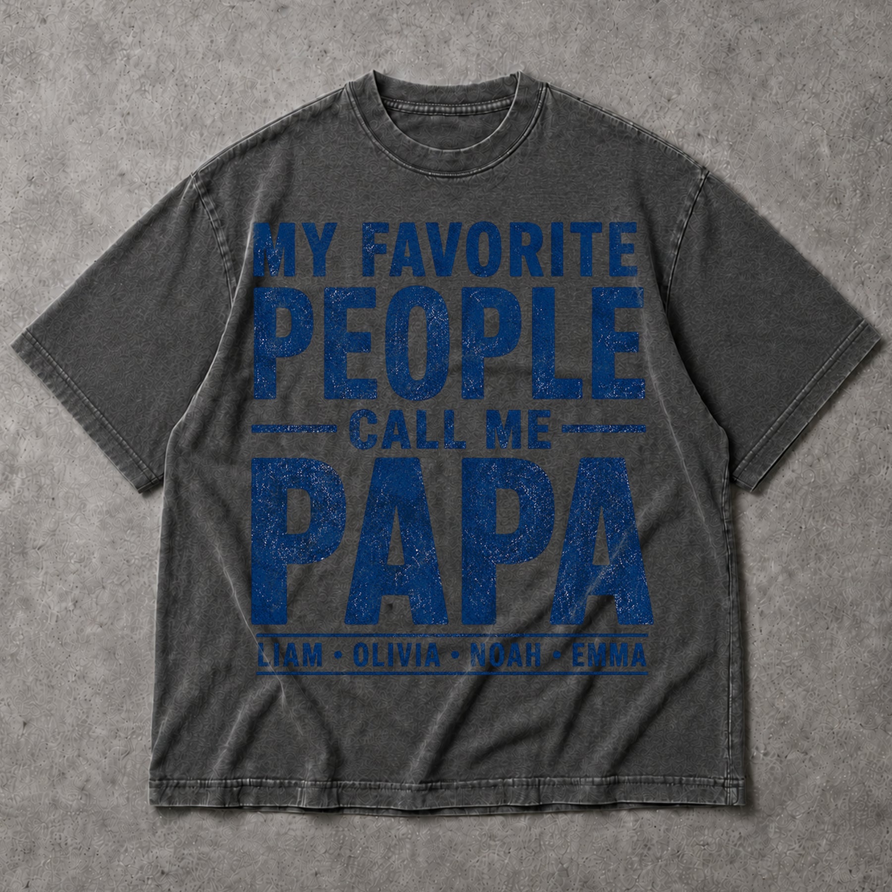 SF_COLOR=dark-heather; SF_ITEM=adult-t-shirt; SF_ROLE=main; Custom My Favorite People Call Me Papa T-Shirt Fathers Day Family Tee - Dark Heather Adult T-Shirt product image