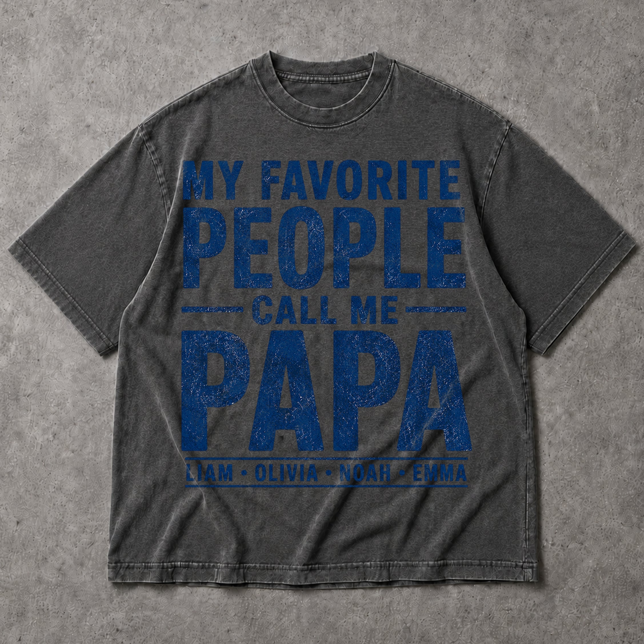 SF_COLOR=dark-heather; SF_ITEM=adult-t-shirt; SF_ROLE=main; Custom My Favorite People Call Me Papa T-Shirt Fathers Day Family Tee - Dark Heather Adult T-Shirt product image