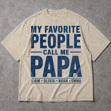 SF_COLOR=sand; SF_ITEM=adult-t-shirt; SF_ROLE=main; Custom My Favorite People Call Me Papa T-Shirt Fathers Day Family Tee - Sand Adult T-Shirt product image