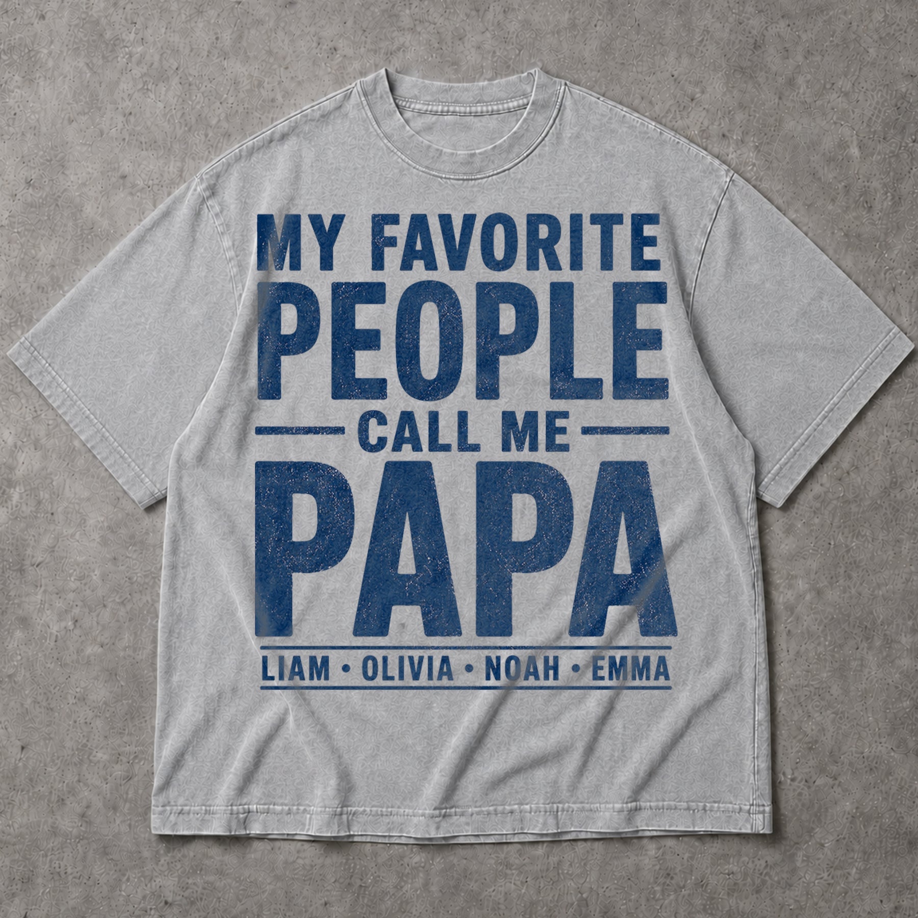 SF_COLOR=sport-grey; SF_ITEM=adult-t-shirt; SF_ROLE=main; Custom My Favorite People Call Me Papa T-Shirt Fathers Day Family Tee - Sport Grey Adult T-Shirt product image
