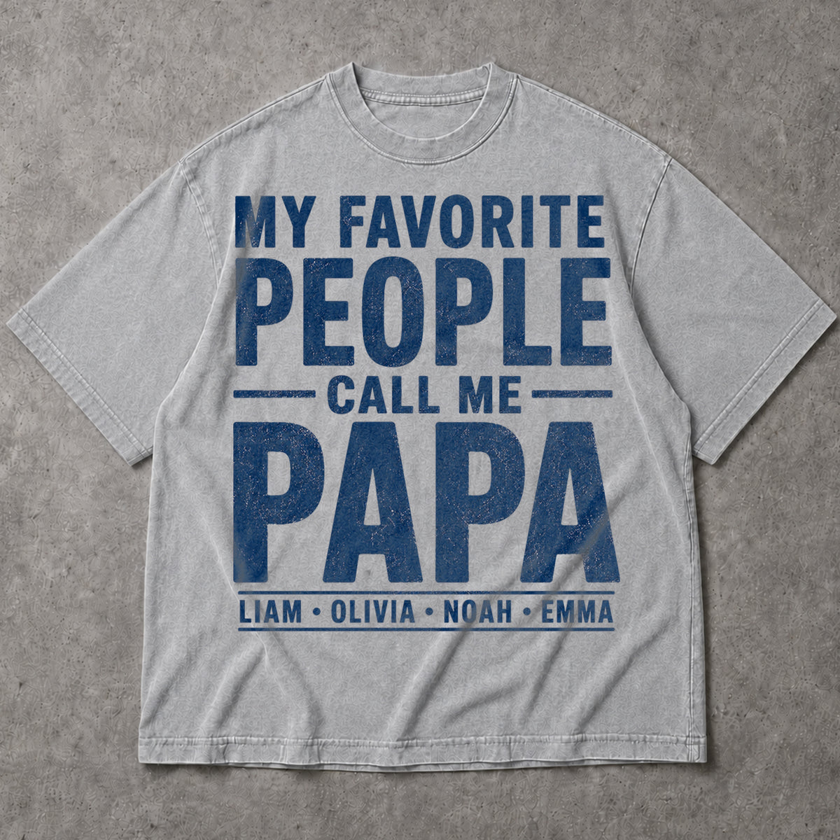 SF_COLOR=sport-grey; SF_ITEM=adult-t-shirt; SF_ROLE=main; Custom My Favorite People Call Me Papa T-Shirt Fathers Day Family Tee - Sport Grey Adult T-Shirt product image