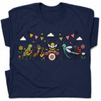 SF_COLOR=navy; SF_ITEM=adult-t-shirt; SF_ROLE=gallery; Cute Insect Band Playing Music Animals T-Shirt Funny Bug Musician Nature Tee - Navy Adult T-Shirt product image