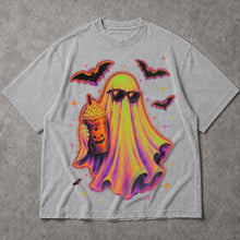 SF_COLOR=sport-grey; SF_ITEM=adult-t-shirt; SF_ROLE=main; Cute Spooky Ghost Iced Coffee T-Shirt Sunglasses Halloween Autumn Vibes Tee - Sport Grey Adult T-Shirt product image