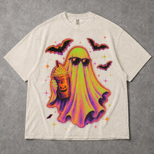 SF_COLOR=ivory; SF_ITEM=adult-t-shirt; SF_ROLE=gallery; Cute Spooky Ghost Iced Coffee T-Shirt Sunglasses Halloween Autumn Vibes Tee - Ivory Adult T-Shirt product image