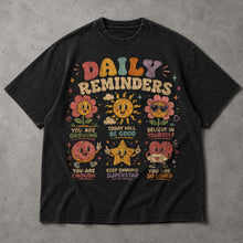 SF_COLOR=black; SF_ITEM=adult-t-shirt; SF_ROLE=main; Daily Reminderstal Health T-Shirt Vintage Floral Positivity Affirmation Tee - Black Adult T-Shirt product image