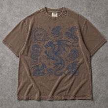 SF_COLOR=sport-grey|espresso; SF_ITEM=adult-t-shirt; SF_ROLE=main; Dark Fantasy Dragons Sun Moon T-Shirt Gothic Medieval Creature Illustration Tee - Sport Grey, Espresso Adult T-Shirt product image