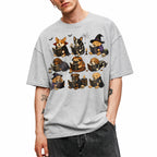 SF_COLOR=sport-grey; SF_ITEM=adult-t-shirt; SF_ROLE=gallery; Dogs Reading Scary Books T-Shirt Spooky Puppies Costumes Fall Halloween Apparel - Sport Grey Adult T-Shirt product image