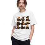 SF_COLOR=white; SF_ITEM=adult-t-shirt; SF_ROLE=gallery; Dogs Reading Scary Books T-Shirt Spooky Puppies Costumes Fall Halloween Apparel - White Adult T-Shirt product image