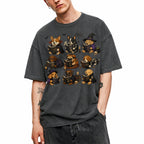 SF_COLOR=dark-heather; SF_ITEM=adult-t-shirt; SF_ROLE=gallery; Dogs Reading Scary Books T-Shirt Spooky Puppies Costumes Fall Halloween Apparel - Dark Heather Adult T-Shirt product image