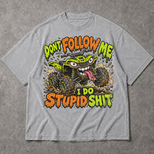 SF_COLOR=sport-grey; SF_ITEM=adult-t-shirt; SF_ROLE=main; Dont Follow Me I Do Stupid Shit T-Shirt Funny ATV Quad Mud Bogging Off Road Tee - Sport Grey Adult T-Shirt product image