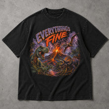 SF_COLOR=black; SF_ITEM=adult-t-shirt; SF_ROLE=main; Everythings Fine T-Rex Volcano T-Shirt Dinosaurs Meteor Strike Funny Tee - Black Adult T-Shirt product image