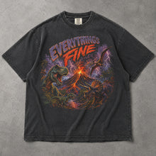 SF_COLOR=graphite; SF_ITEM=adult-t-shirt; SF_ROLE=main; Everythings Fine T-Rex Volcano T-Shirt Dinosaurs Meteor Strike Funny Tee - Graphite Adult T-Shirt product image