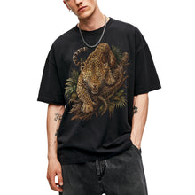 SF_COLOR=black; SF_ITEM=adult-t-shirt; SF_ROLE=main; Fierce Leopard Roaring On Jungle Branchss T-Shirt Wild Animal Tee - Black Adult T-Shirt product image