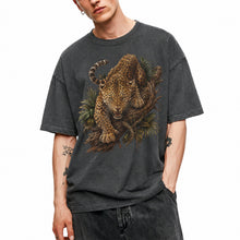 SF_COLOR=dark-heather; SF_ITEM=adult-t-shirt; SF_ROLE=main; Fierce Leopard Roaring On Jungle Branchss T-Shirt Wild Animal Tee - Dark Heather Adult T-Shirt product image