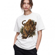 SF_COLOR=white; SF_ITEM=adult-t-shirt; SF_ROLE=gallery; Fierce Leopard Roaring On Jungle Branchss T-Shirt Wild Animal Tee - White Adult T-Shirt product image