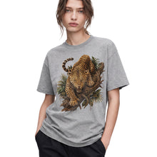 SF_COLOR=sport-grey; SF_ITEM=adult-t-shirt; SF_ROLE=gallery; Fierce Leopard Roaring On Jungle Branchss T-Shirt Wild Animal Tee - Sport Grey Adult T-Shirt product image