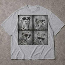 SF_COLOR=sport-grey; SF_ITEM=adult-t-shirt; SF_ROLE=main; Four Cheetahs With Sunglasses T-Shirt Funny Safari Animal Humor Pop Art Apparel - Sport Grey Adult T-Shirt product image