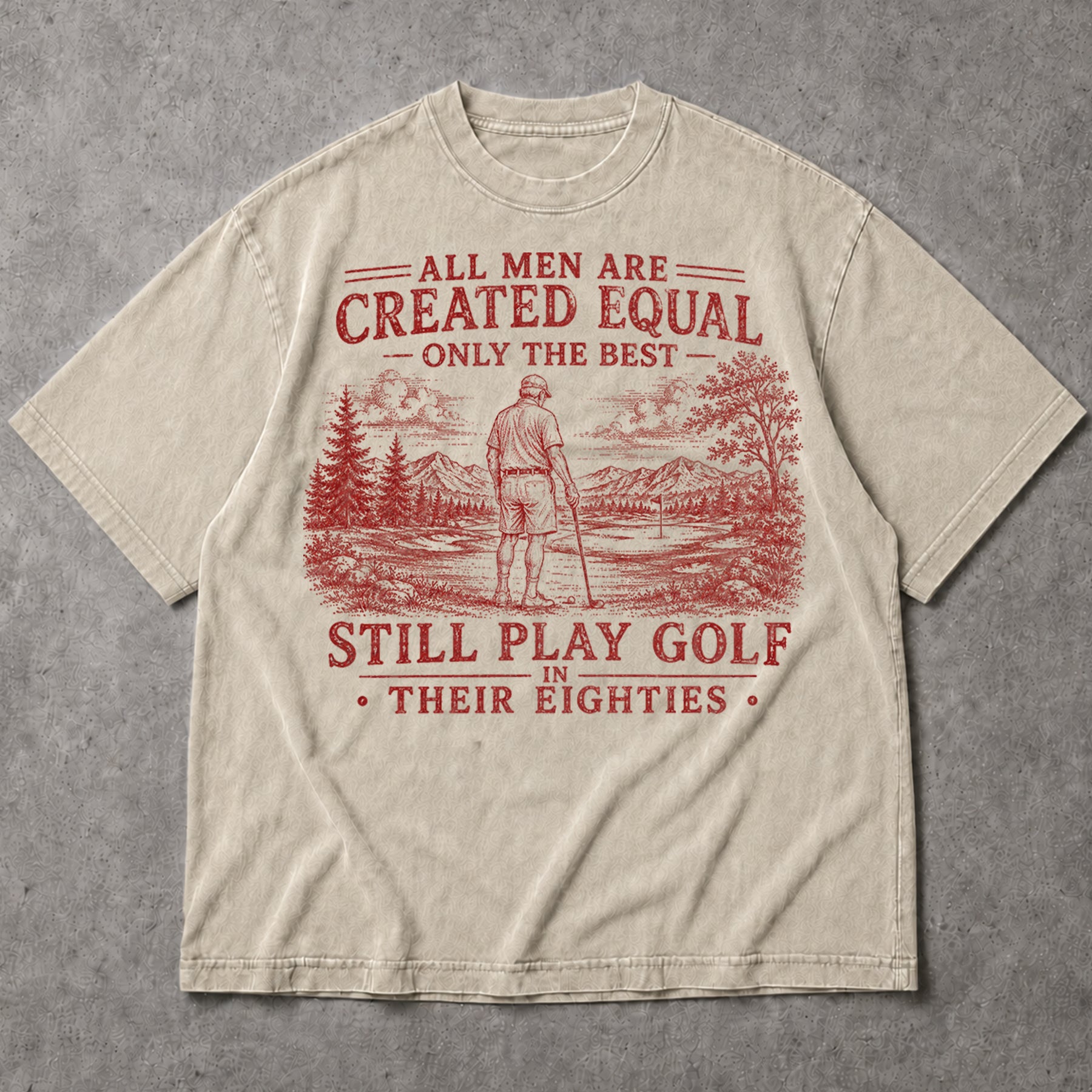 SF_COLOR=sand; SF_ITEM=adult-t-shirt; SF_ROLE=main; Funny Golf In Eighties T-Shirt Vintage Golfer Retiret Sports Hobby Apparel - Sand Adult T-Shirt product image