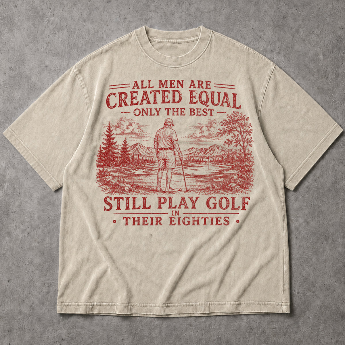 SF_COLOR=sand; SF_ITEM=adult-t-shirt; SF_ROLE=main; Funny Golf In Eighties T-Shirt Vintage Golfer Retiret Sports Hobby Apparel - Sand Adult T-Shirt product image